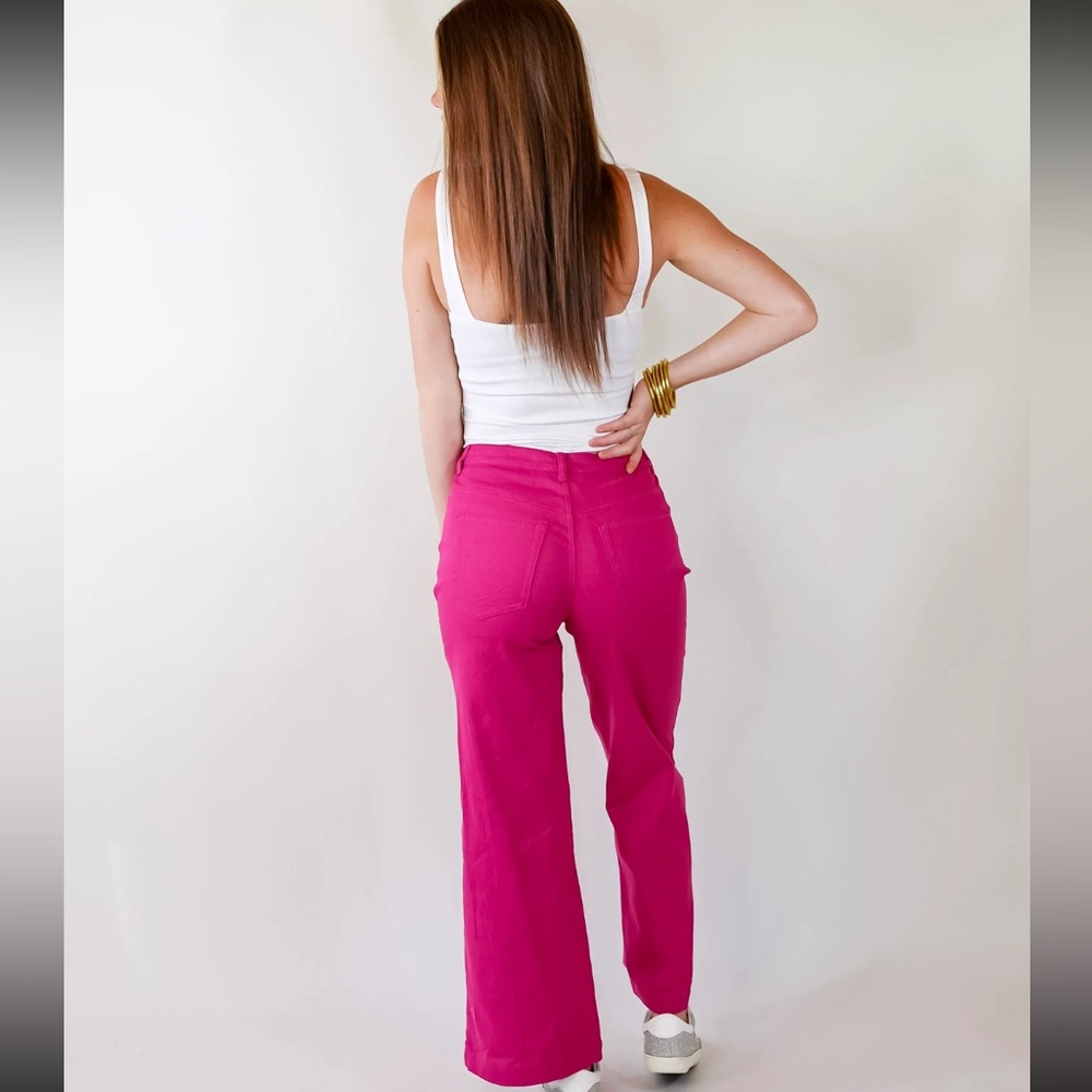 entro Hot Pink Wide-Leg Pants - Picture 12 of 13